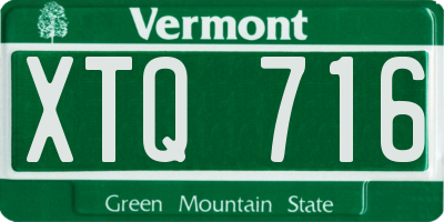 VT license plate XTQ716