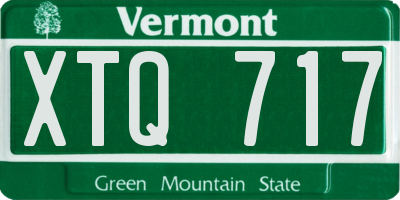 VT license plate XTQ717