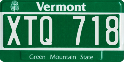 VT license plate XTQ718