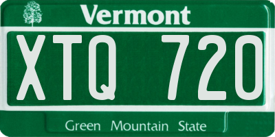 VT license plate XTQ720