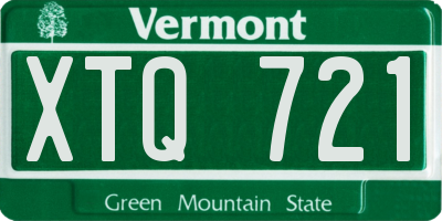 VT license plate XTQ721