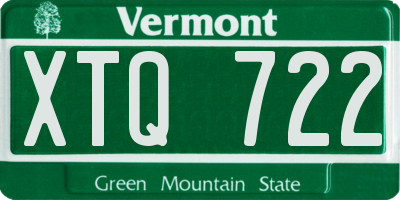 VT license plate XTQ722