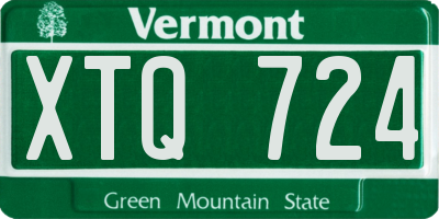 VT license plate XTQ724