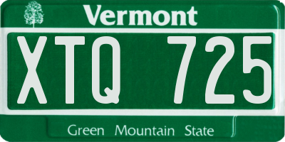 VT license plate XTQ725