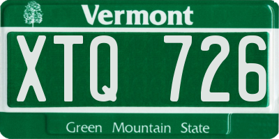 VT license plate XTQ726