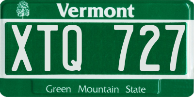 VT license plate XTQ727