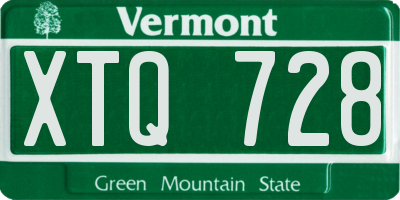 VT license plate XTQ728