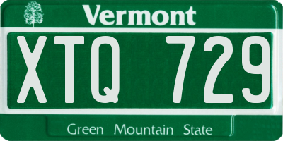 VT license plate XTQ729