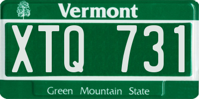 VT license plate XTQ731