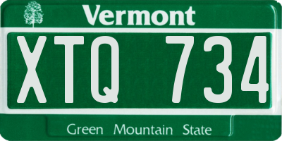 VT license plate XTQ734