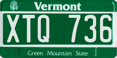 VT license plate XTQ736