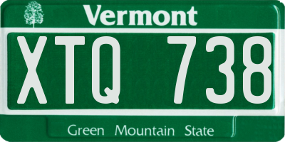 VT license plate XTQ738