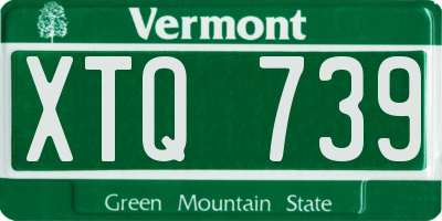 VT license plate XTQ739