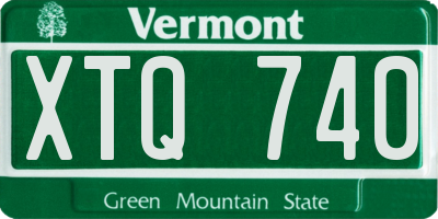 VT license plate XTQ740