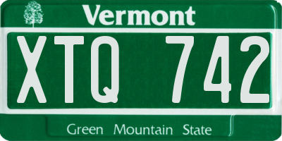 VT license plate XTQ742