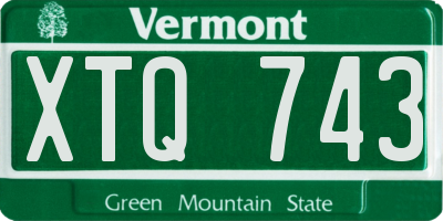 VT license plate XTQ743