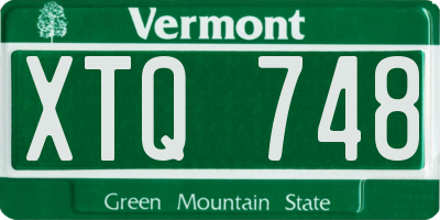 VT license plate XTQ748
