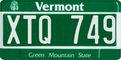 VT license plate XTQ749