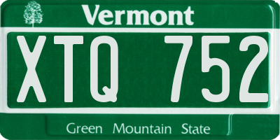 VT license plate XTQ752