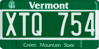 VT license plate XTQ754
