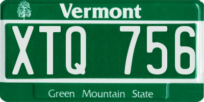 VT license plate XTQ756
