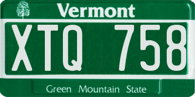VT license plate XTQ758