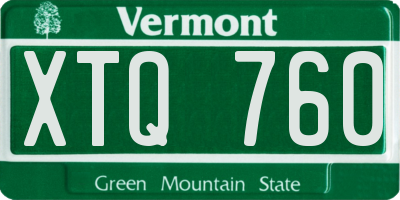 VT license plate XTQ760