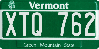 VT license plate XTQ762
