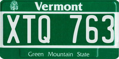 VT license plate XTQ763