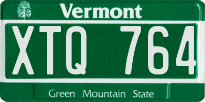 VT license plate XTQ764