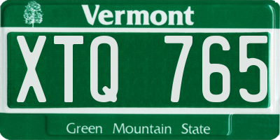 VT license plate XTQ765
