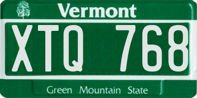 VT license plate XTQ768