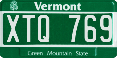 VT license plate XTQ769