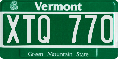 VT license plate XTQ770