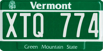 VT license plate XTQ774