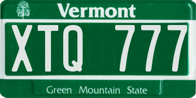 VT license plate XTQ777