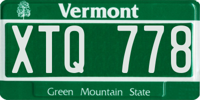 VT license plate XTQ778