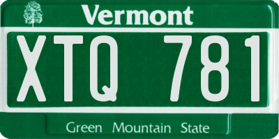 VT license plate XTQ781