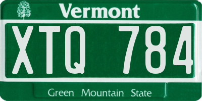 VT license plate XTQ784