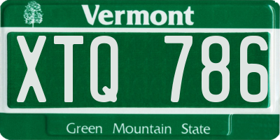 VT license plate XTQ786