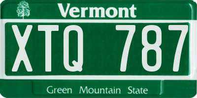 VT license plate XTQ787