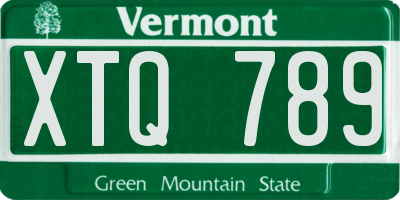 VT license plate XTQ789