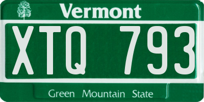 VT license plate XTQ793