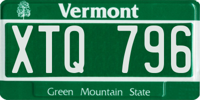 VT license plate XTQ796