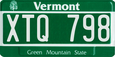 VT license plate XTQ798
