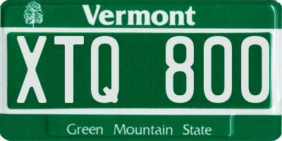 VT license plate XTQ800