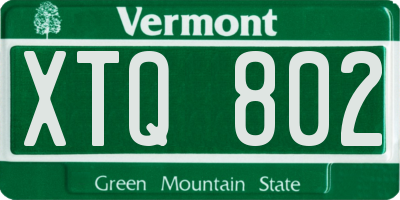 VT license plate XTQ802