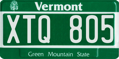 VT license plate XTQ805