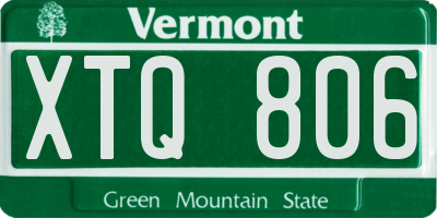 VT license plate XTQ806