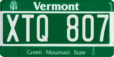 VT license plate XTQ807
